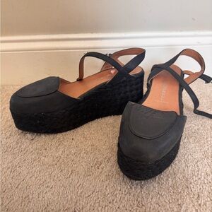 Jeffrey Campbell Black Platform Espadrilles